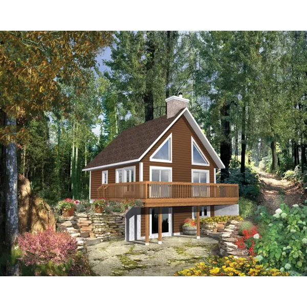 Waterfront House Plan Front of Home - Holiday Hill Vacation Home 126D-1025 - Search House Plans and More