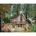 Waterfront House Plan Front of Home - Holiday Hill Vacation Home 126D-1025 - Search House Plans and More