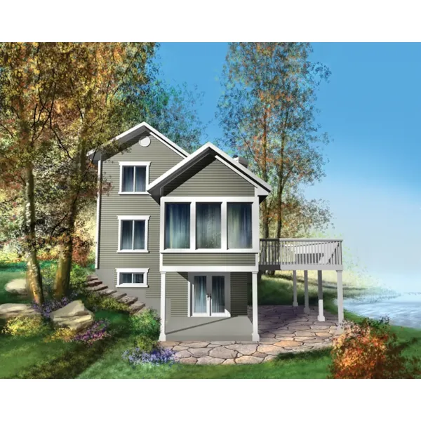 Vacation House Plan Front of Home - Bagnell Lake Waterfront Home 126D-1029 - Search House Plans and More