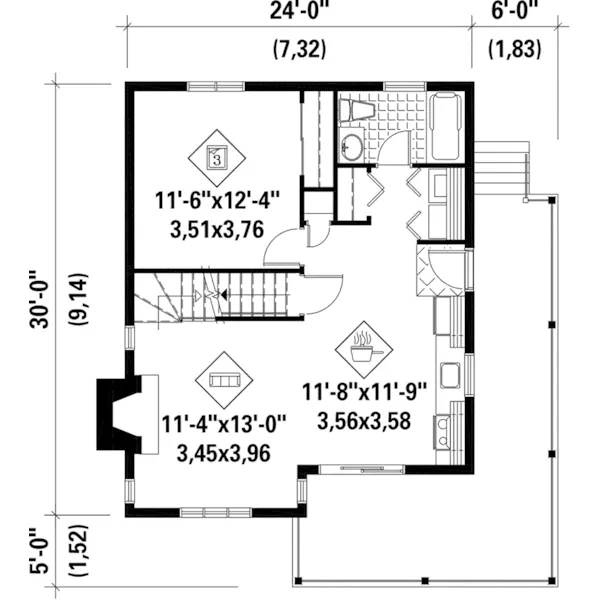 Country House Plan First Floor - Auburn Meadows Country Home 126D-1030 - Search House Plans and More