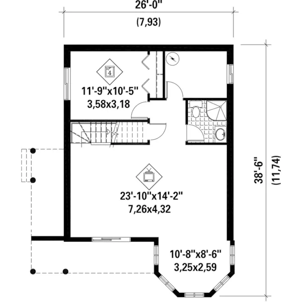 Craftsman House Plan Lower Level Floor - Beacon Bay Waterfront Home 126D-1032 - Search House Plans and More