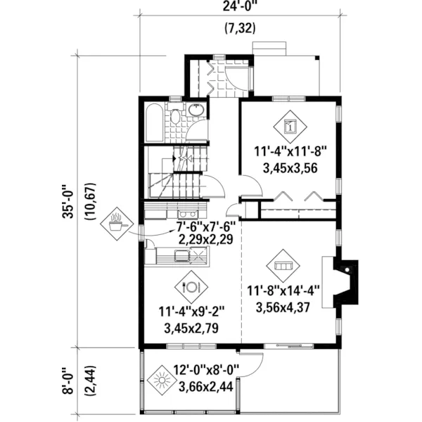 Victorian House Plan First Floor - Bethany Bay Waterfront Home 126D-1033 - Search House Plans and More