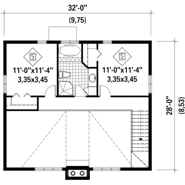 Modern House Plan Second Floor - Brandon Valley Vacation Home 126D-1034 - Search House Plans and More