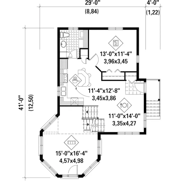 European House Plan First Floor - Clara Hill Contemporary Home 126D-1036 - Search House Plans and More