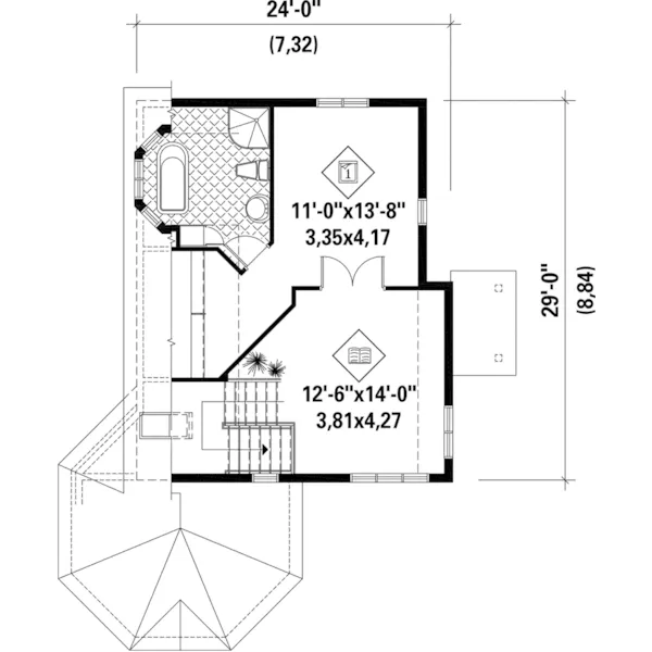 European House Plan Second Floor - Clara Hill Contemporary Home 126D-1036 - Search House Plans and More