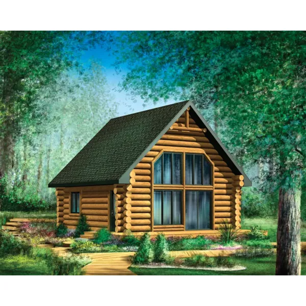 Cabin & Cottage House Plan Front of Home - Pioneer Ridge Log Cabin 126D-1038 - Shop House Plans and More