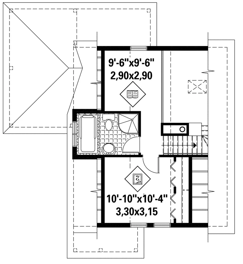 Victorian House Plan Second Floor - Mullen Bay Country Cottage 126D-1039 - Shop House Plans and More