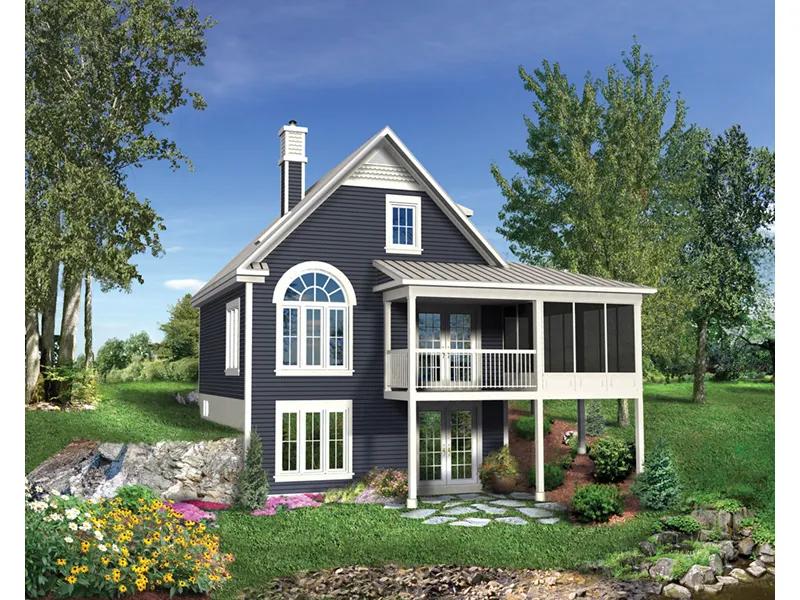 Southern House Plan Rear Photo 01 - Mullen Bay Country Cottage 126D-1039 - Shop House Plans and More