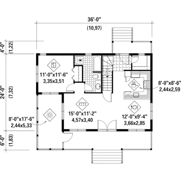 Country French House Plan First Floor - Lombard Lane Country Home 126D-1046 - Shop House Plans and More