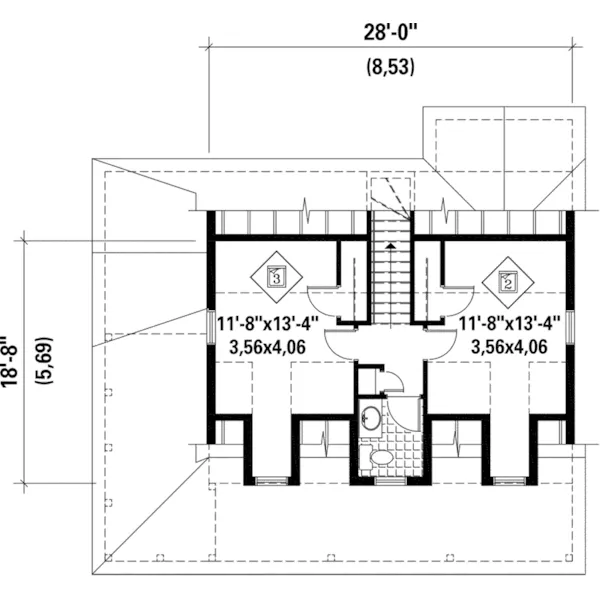 Country French House Plan Second Floor - Lombard Lane Country Home 126D-1046 - Shop House Plans and More