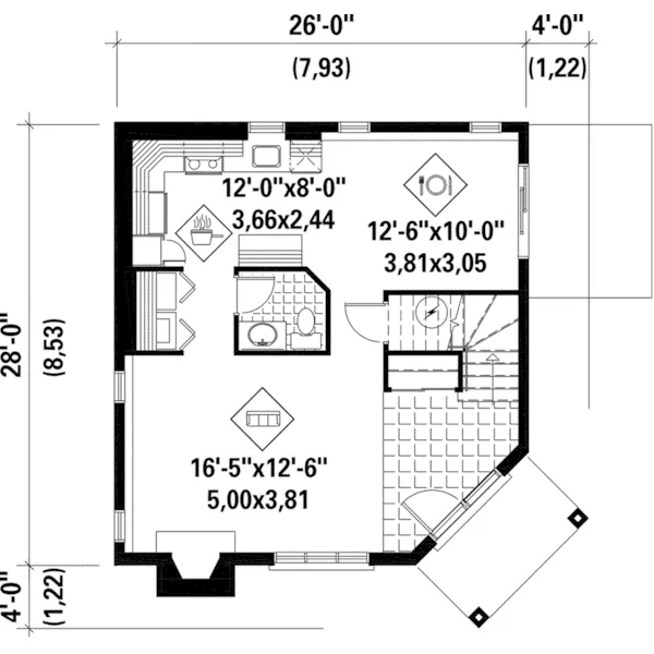 Victorian House Plan First Floor - Lemay Corner Victorian Home 126D-1048 - Shop House Plans and More