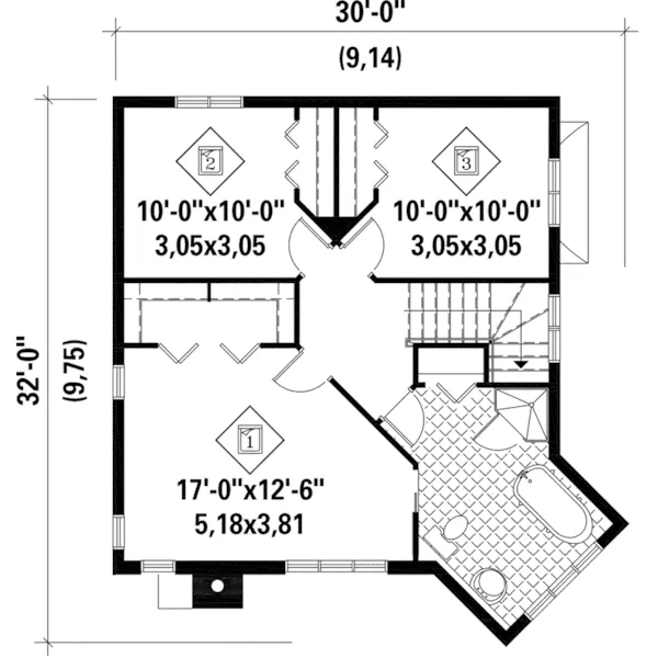 Victorian House Plan Second Floor - Lemay Corner Victorian Home 126D-1048 - Shop House Plans and More