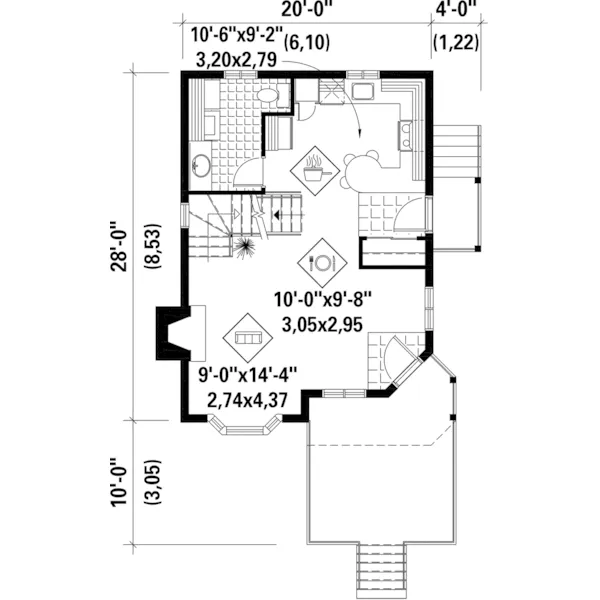 Country French House Plan First Floor - Lowell Country Home 126D-1050 - Shop House Plans and More