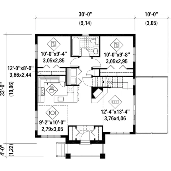 Country House Plan First Floor - Lookout Point Craftsman Home 126D-1052 - Shop House Plans and More