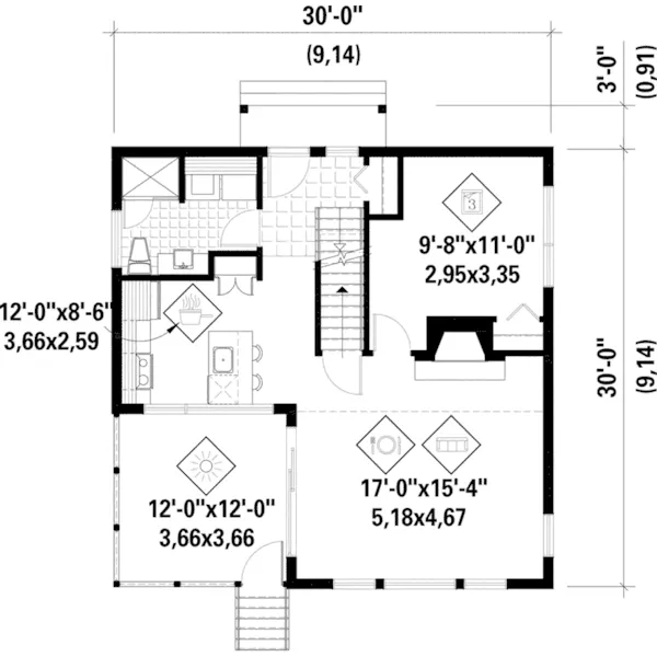 European House Plan First Floor - Highland Shores Modern Home 126D-1053 - Search House Plans and More