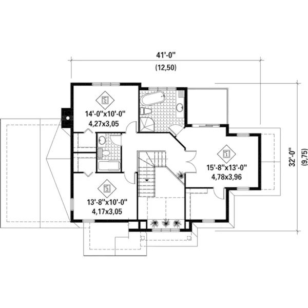 Cape Cod & New England House Plan Second Floor - Hellwig Hill Traditional Home 126D-1055 - Search House Plans and More