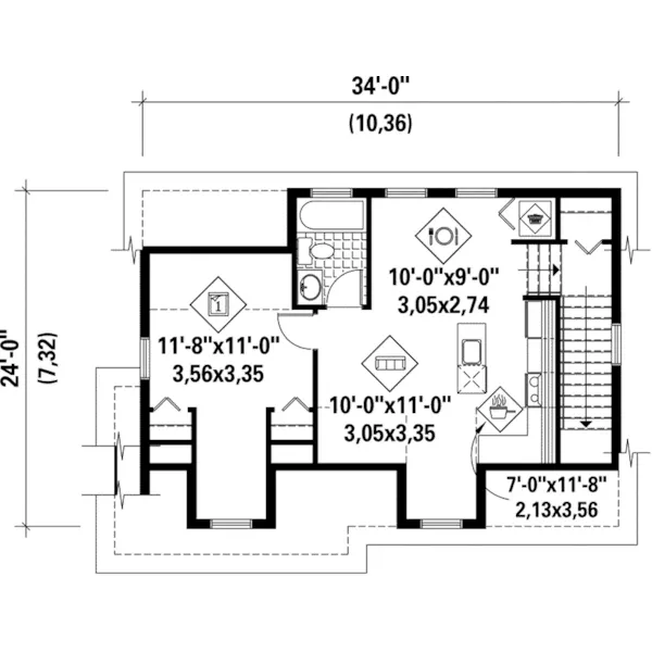 Modern House Plan Second Floor - Gladys Apartment Garage 126D-1058 - Search House Plans and More