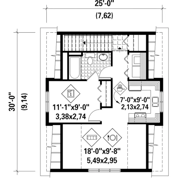 Craftsman House Plan Second Floor - Cowan Apartment Garage 126D-1059 - Search House Plans and More