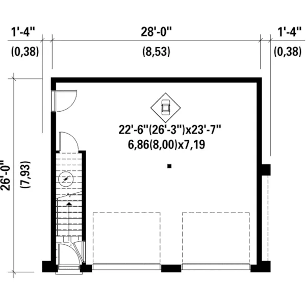 Modern House Plan First Floor - Flanagan Apartment Garage 126D-1063 - Search House Plans and More