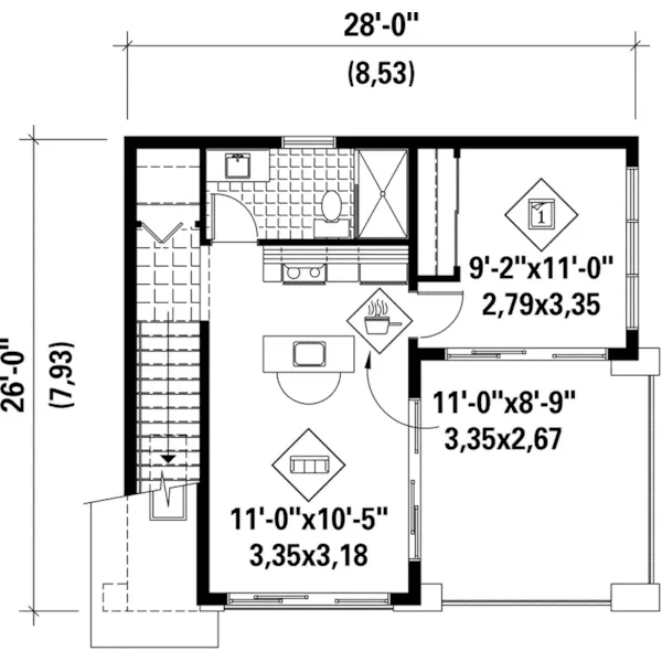 Modern House Plan Second Floor - Flanagan Apartment Garage 126D-1063 - Search House Plans and More