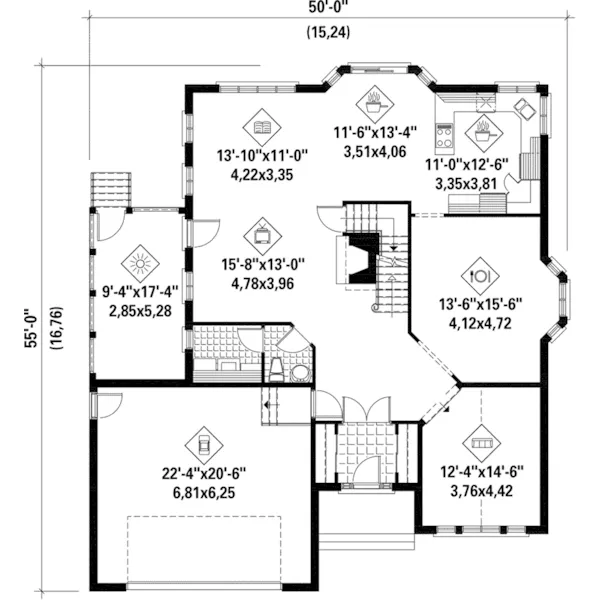 Cape Cod & New England House Plan First Floor - Kiefer Valley European Home 126D-1069 - Search House Plans and More