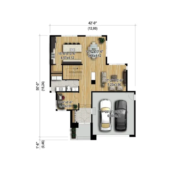 Modern House Plan 3D First Floor - Kiefer Beach Modern Home 126D-1070 - Search House Plans and More