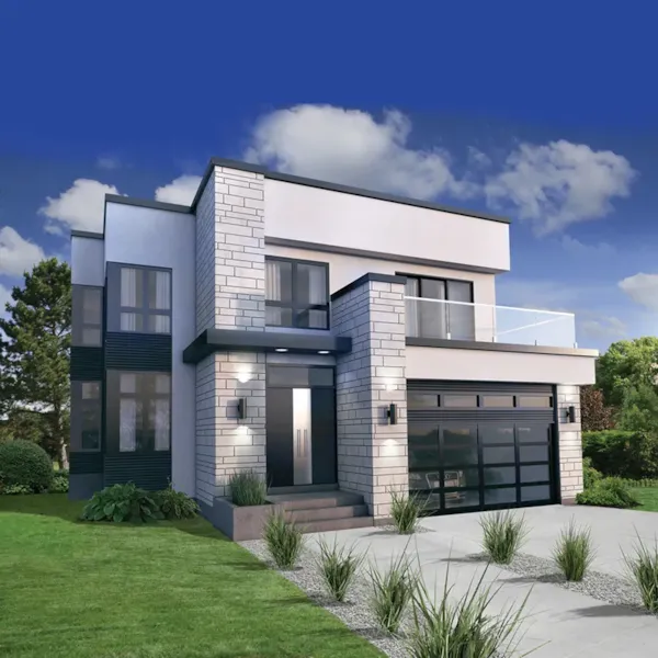 Modern House Plan Front of Home - Kiefer Beach Modern Home 126D-1070 - Search House Plans and More