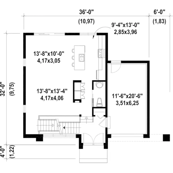 Contemporary House Plan First Floor - Kona Cove Modern Home 126D-1071 - Search House Plans and More