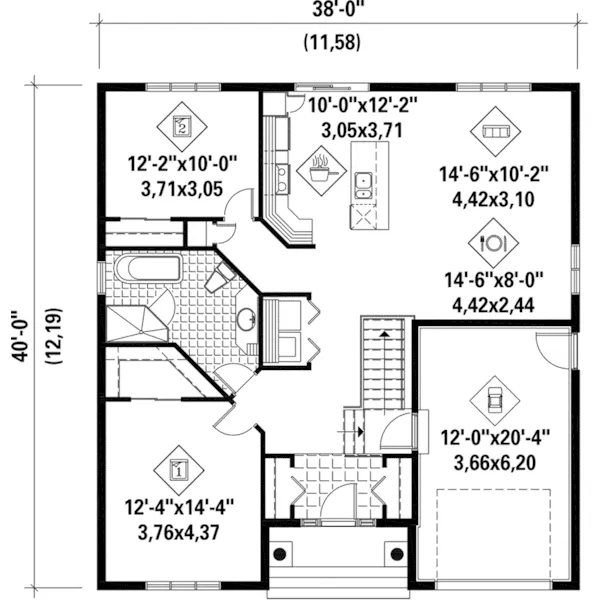 Traditional House Plan First Floor - Regan Hill Traditional Home 126D-1077 - Shop House Plans and More