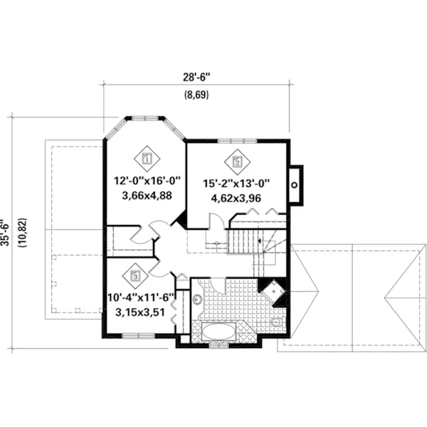 Cape Cod & New England House Plan Second Floor - Wiltshire Traditional Home 126D-1090 - Shop House Plans and More