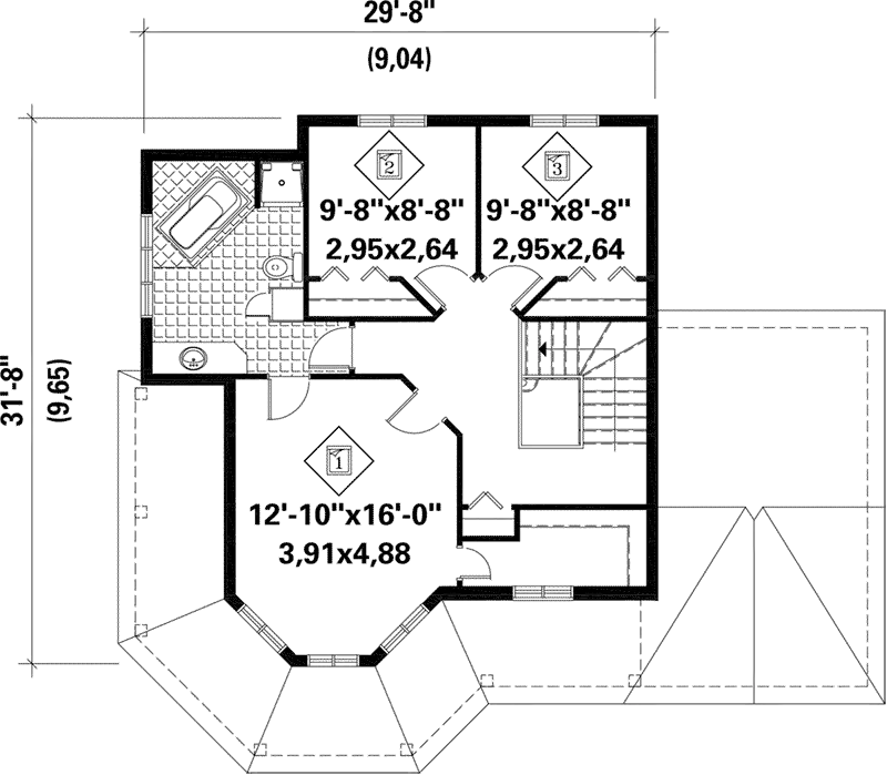 Victorian House Plan Second Floor - Adams Hill Victorian Home 126D-1092 - Search House Plans and More