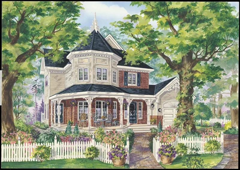 Victorian House Plan Front of Home - Adams Hill Victorian Home 126D-1092 - Search House Plans and More