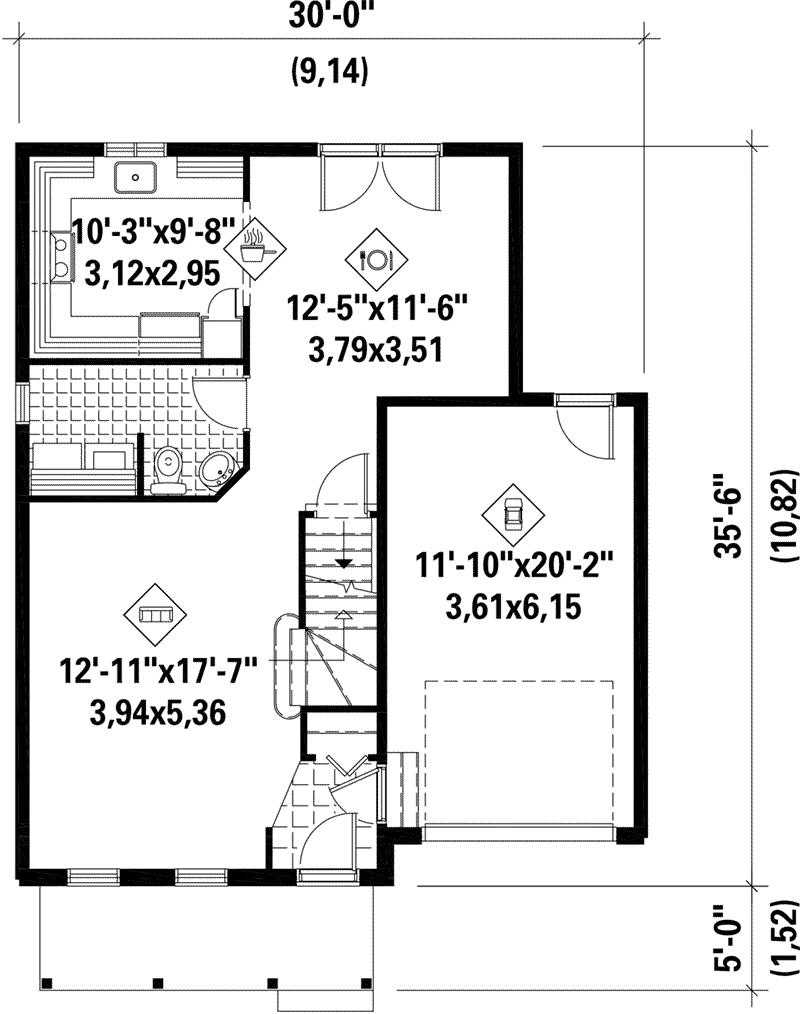 Colonial House Plan First Floor - Aiken Bend Country Home 126D-1093 - Search House Plans and More