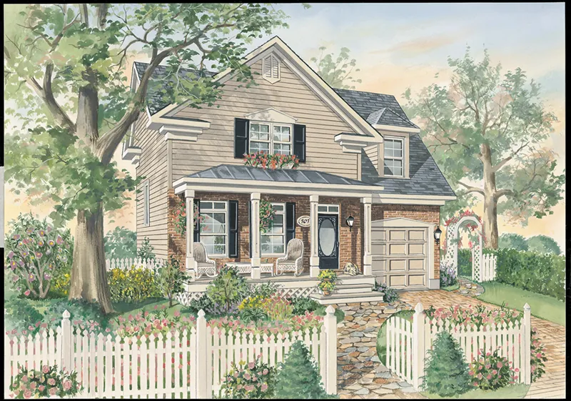 Colonial House Plan Front of Home - Aiken Bend Country Home 126D-1093 - Search House Plans and More