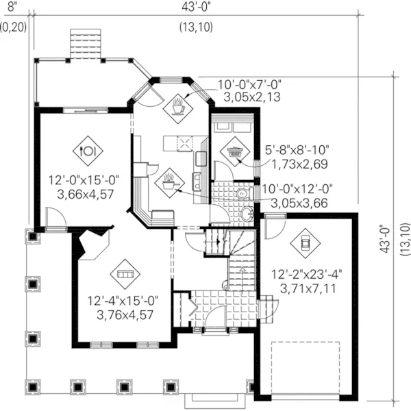 Traditional House Plan First Floor - Aaron Lane Traditional Home 126D-1100 - Search House Plans and More