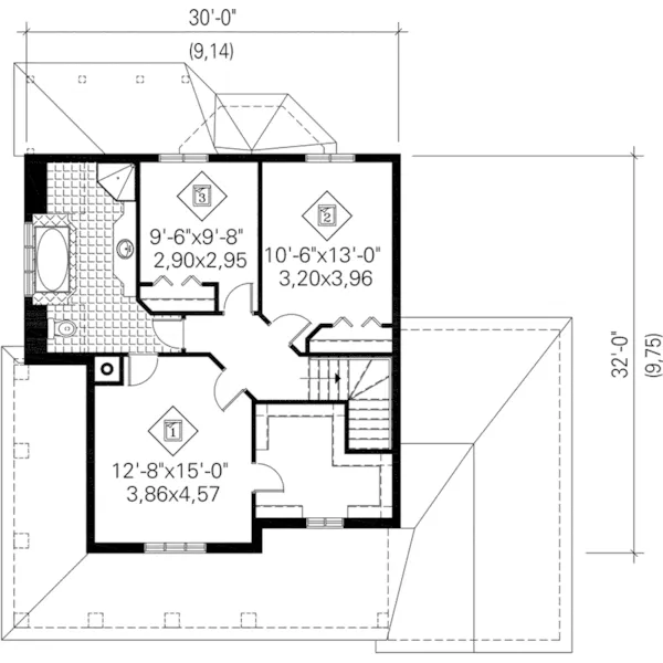 Traditional House Plan Second Floor - Aaron Lane Traditional Home 126D-1100 - Search House Plans and More