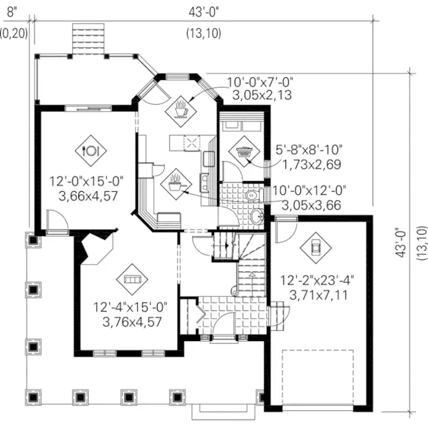 Victorian House Plan First Floor - Acorn Park Traditional Home 126D-1101 - Search House Plans and More