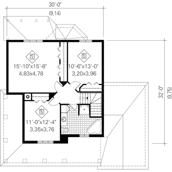 Victorian House Plan Second Floor - Acorn Park Traditional Home 126D-1101 - Search House Plans and More