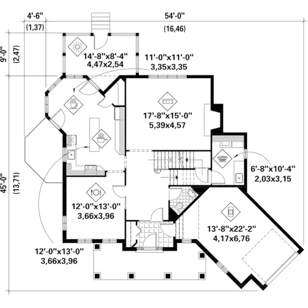 Victorian House Plan First Floor - Kennedy Traditional Home 126D-1104 - Search House Plans and More