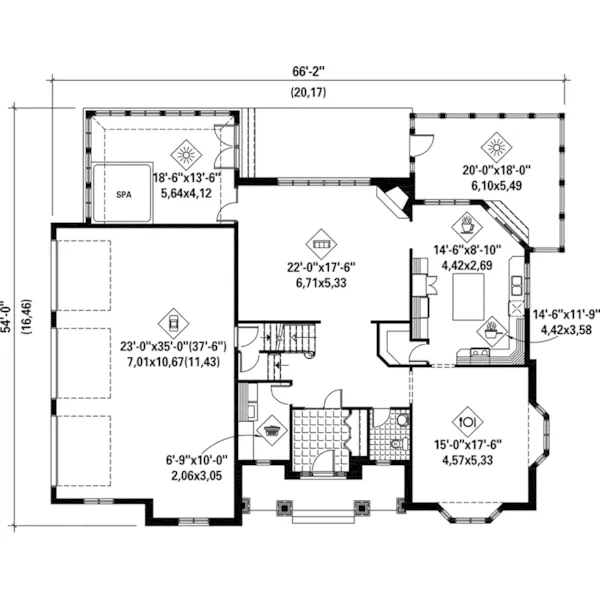 Country French House Plan First Floor - Mandelley Traditional Home 126D-1106 - Shop House Plans and More