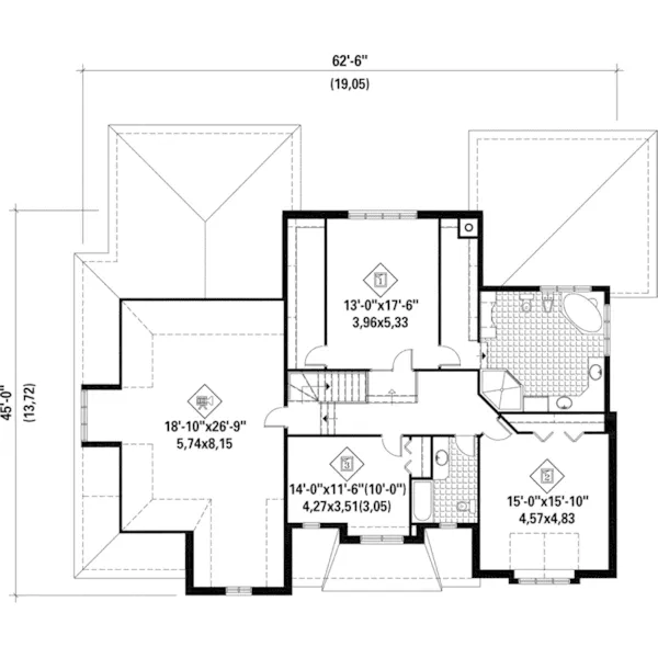 Country French House Plan Second Floor - Mandelley Traditional Home 126D-1106 - Shop House Plans and More