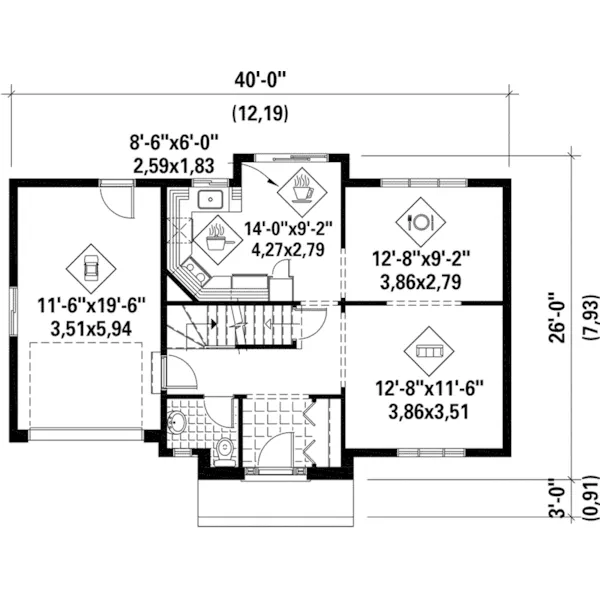 Victorian House Plan First Floor - Peregrin European Home 126D-1108 - Shop House Plans and More