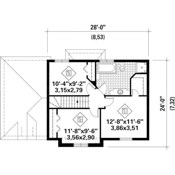 Victorian House Plan Second Floor - Peregrin European Home 126D-1108 - Shop House Plans and More