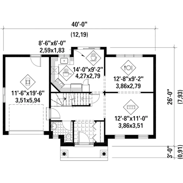 Colonial House Plan First Floor - Stanhope Traditional Home 126D-1110 - Shop House Plans and More