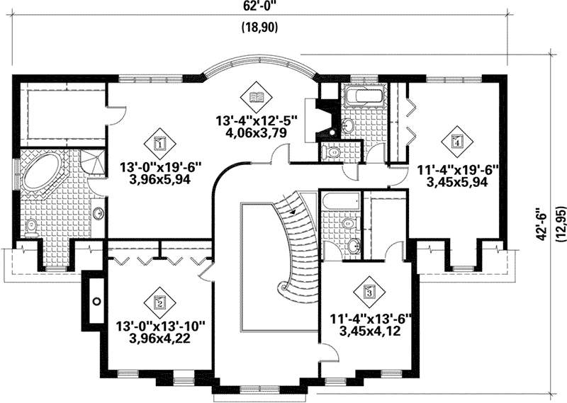 Colonial House Plan Second Floor - Luther Greek Revival Home 126D-1113 - Shop House Plans and More