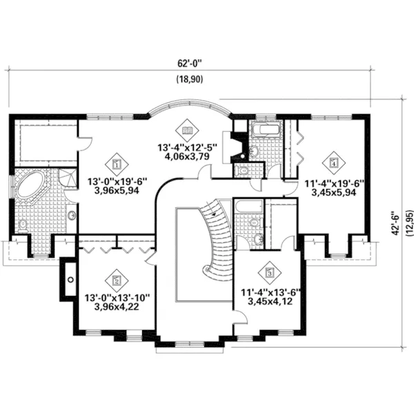 Country French House Plan Second Floor - Luther Greek Revival Home 126D-1113 - Shop House Plans and More