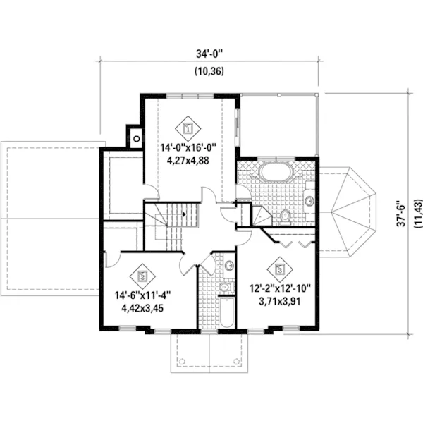 Victorian House Plan Second Floor - Morrigan Georgian Style Home 126D-1115 - Shop House Plans and More