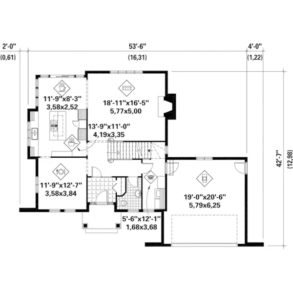 Country French House Plan First Floor - Orton Traditional Home 126D-1117 - Shop House Plans and More