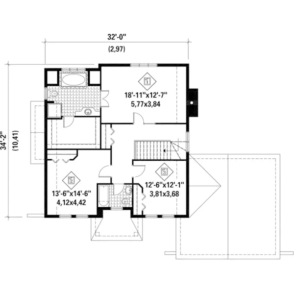 Country French House Plan Second Floor - Orton Traditional Home 126D-1117 - Shop House Plans and More