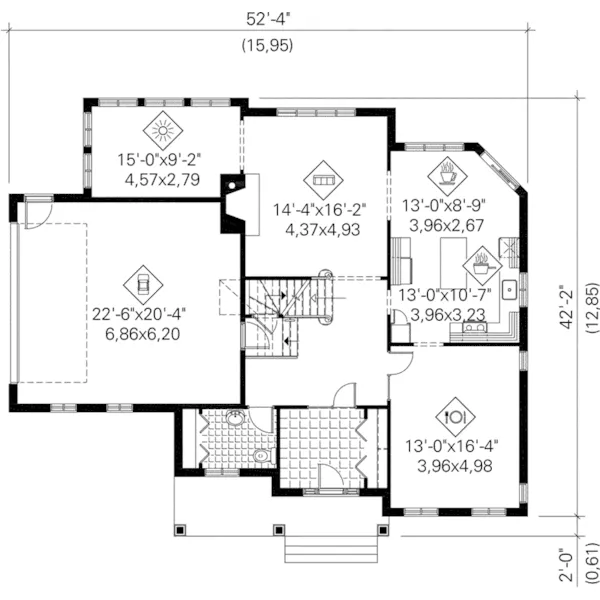 European House Plan First Floor - Richert Bay European Home 126D-1121 - Shop House Plans and More